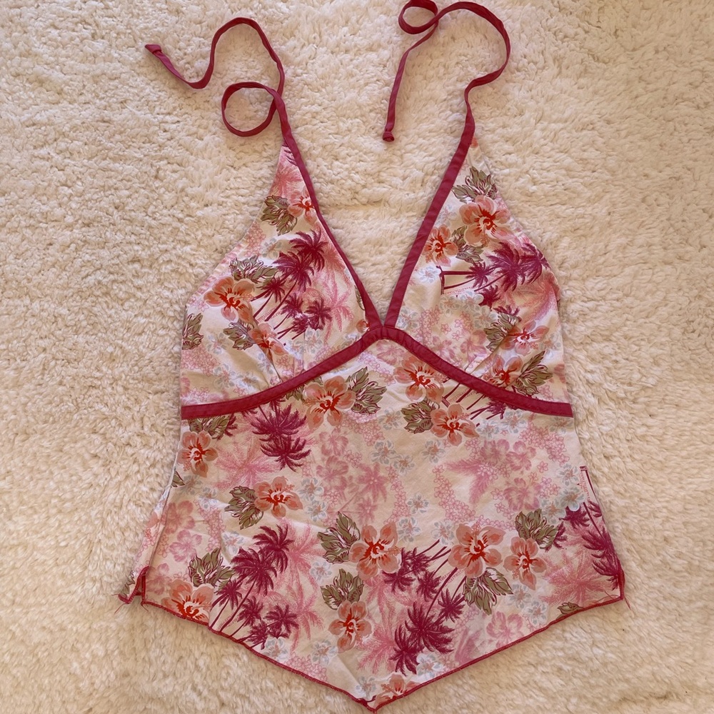 Maurices V-Neck Floral Halter Top